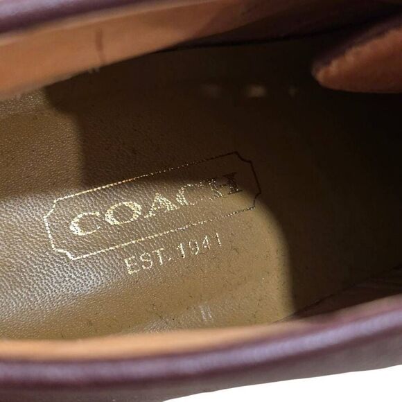 Coach Nikol Bootie Women's 5B Burgundy Leather Lace Up Block Heel Boots Q1666 - Picture 5 of 8